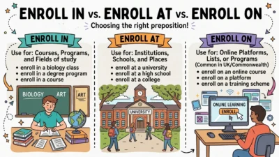 Enroll In or Enroll At or Enroll On